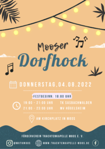 Infoplakat Dorfhock Moos 2022